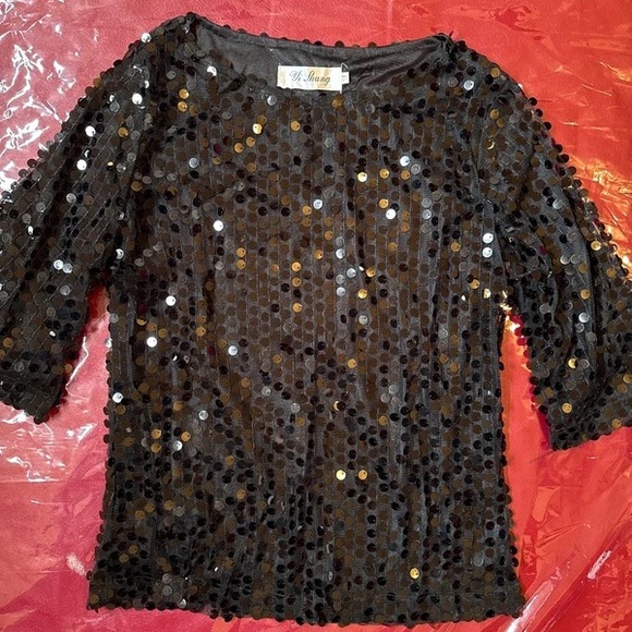 Tops - Black Sequin Women’s Top